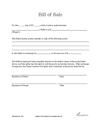 bill of sale form template