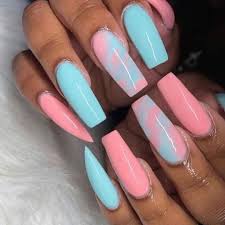Sunset magic fading from a peachy pink to a 54. Pink And Blue Nail Ideas If Viewing Follow Nail Icon Click The Link In Our Bio To Best Acrylic Nails Acrylic Nail Designs Almond Acrylic Nails