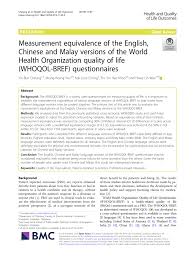 Though many people call her a liberal, it is not a designation she uses herself. Pdf Measurement Equivalence Of The English Chinese And Malay Versions Of The World Health Organization Quality Of Life Whoqol Bref Questionnaires