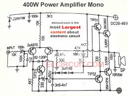 This is a 240 watt amplifier, circuit very simple and with few components plus very good performance, for home use, this amplifier circuit diagram is the best. 400w And 800w Power Amplifier Circuit Electronic Circuit