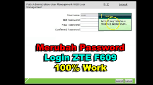 Cara ini bagus dilakukan jika lupa username dan password indihome dan sudah diganti. Cara Mengganti Password Login Modem Indihome Zte F609 100 Work Youtube
