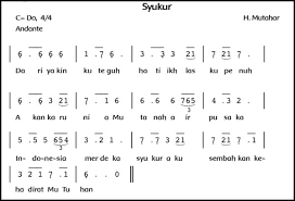 Bagian lagu ini menggunakan tangga nada es mayor birama 4/4. Nilai Dalam Lagu Syukur