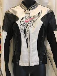 Teknic Leather Motorcycle Jacket Size 10 Padded Arm Sleeves Black White Grey Motorcycle Jacket Padded Arm Sleeve Jackets