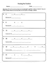 This Item Is A Worksheet Where Students Must Find The Factors Of Each Number Listed First Factors Are L Finding Factors Fourth Grade Math Teaching Elementary