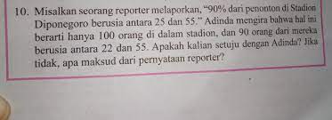 Hal ini dikarenakan sang reporter tidak menyatakan bahwa jumlah penonton adalah 100 orang. Tolong Bantu Jawaban Ini Brainly Co Id