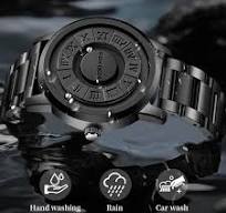 LIGE FOXBOX Fashion Quartz Man Watch Creative Leather Strap Scrolling Beads Men's Watches Magnetic Waterproof Casual Sport Clock