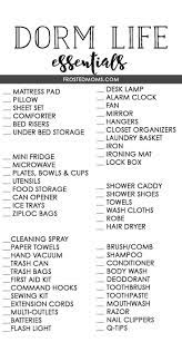 Dorm Room Essentials College Student Checklist Via Frostedmoms Printable Dorm Checklist Dorm Room Essentials List Dorm Room Essentials Dorm Checklist