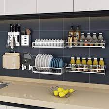 Cremagliera Da Cucina In Acciaio Inox A Muro Scolapiatti Portaspezie Porta Posate Amazon It Casa E Cucina Scolapiatti Cucina In Acciaio Inox Portaspezie