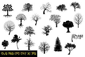 This image is of a natural looking pine tree that would make the perfect christmas tree image. Tree Silhouette Digital Silhouette Eps Svg Png Jpg Ai Dfx 687753 Illustrations Design Bundles