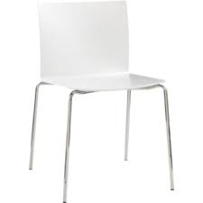 Slim White Plastic Chair With Chrome Finish White Chair Modern Table And Chairs White Dining Room Chairs
