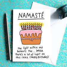 Namaste Birthday Card Che Dyer Happy Birthday Yoga Birthday Wishes For Teacher Birthday Card Sayings