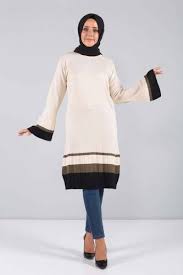 Ispanyol Kol Triko Tunik Ksv5099 Bej Triko Tunik Bej