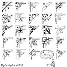 Corner Digital Clipart Corner Calligraphy Border Corner Frame Swirls Clipart Wedding Invitation Clip Art Vintage Border Corners 0955 Clip Art Calligraphy Borders Clip Art Borders