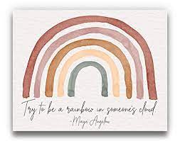 Amazon Com Maya Angelou Quote Be A Rainbow Watercolor Wall Art Terra Cotta Neutral 14x11 Unframed Print Bohemian Positive Inspirational Typography Motivational Home Decor Handmade Products