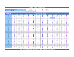 kostenloses chinese conception calendar excel