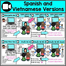 Ready To Zoom Posters For Distance Learning English Spanish Vietnamese In 2020 Distance Learning Digital Learning Classroom Learn English