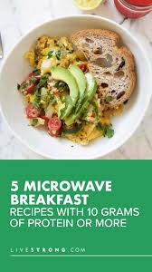 You can microwave lots of quick, homemade meals that are much healthier than the infamous eggs are among the most versatile ingredients when it comes to a microwaved breakfast. 5 Easy Microwave Breakfast Recipes With 10 Grams Of Protein Or More Livestrong Com Microwave Breakfast Healthy Breakfast Recipes Pumpkin Recipes Healthy