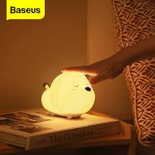 Baseus Cute Night Light Touch Sensor Animal Cat Dog Rgb Color Led Night Lamp Light For Baby Children Kid Bedroom Decorative Lamp Night Lights Aliexpress