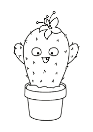 Five petals of the bud are visible for coloring. Cactus Coloring Pages 100 Coloring Pages To Print For Free