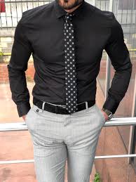 Buy Black Slim Fit Dress Shirt By Gentwith Com With In 2020 Black Shirt Colorful Shirts Slim Fit Dress Shirts