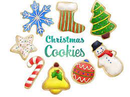 Holiday christmas cookies clipart set graphic. Christmas Cookies Clipart Instant Digital Download Sugar Etsy Christmas Cookies Christmas Doodles Holidays Sweets