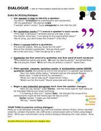 Dialogue Rules Writing A Narrative Dialogue Rules Writing Dialogue Writing Practice