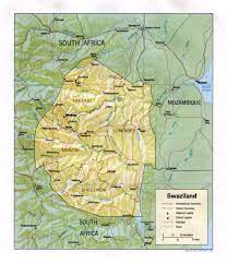 Swaziland ist in vier landschaftsbereiche von westlich nach östlich unterteilt. Map Of Swaziland Relief Map Worldofmaps Net Online Maps And Travel Information