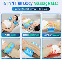 Tapis de Massage Portable Plein Corps avec Airbags, Chaleur et Stretching -  4 Modes et 3 Intensités