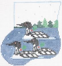 You will need to supply your own floss, fabric, etc. Three Loons Sock W Loon