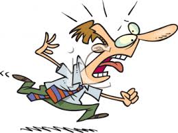 Terrified Man Running Away Royalty Free Clip Art Illustration