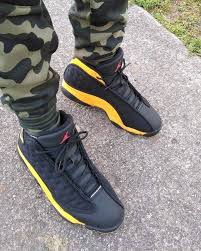 Black And Yellow 13s Mens These Are Glad I Can Picked These Up 13s Are Moving Closer To The Top Of My List Jordan 13 Melo Designer Sneakers Mens Jordans Sneakers Men