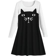 Cat Two Tone Casual Dress 105 Myr Liked On Polyvore Featuring Dresses Cat Dresses 2 Tone Dress Cat Cat Print Dress Mini Dress Casual Ladies Mini Dresses