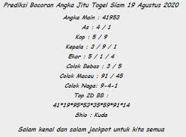 Prediksi Bocoran Angka Jitu Togel Siam 19 Agustus 2020 Di 2020 19 Agustus