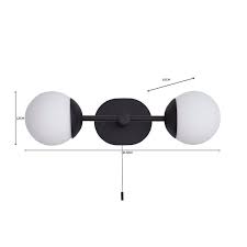 Tela Bathroom 2 Light Wall Light Black In 2021 Wall Lights Light Light Bulb Types