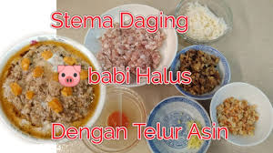 Rahasia tante sayur dalam mengolah ikan dan sayur dengan sedikit bumbu. Resep Steam Daging Babi Cincang Sama Telor Asin Dan Udang Kering Masakan Untuk Majikan Youtube