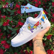 Multi Color Murakami Drip Nike Air Force One Custom Sneaker Floral Rainbow Custom Shoes Diy Custom Painted Shoes Personalized Shoes