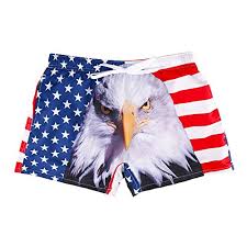 Baronhong Creative 3d Imprimer Hommes Plage Maillots De Bain Square Leg Maillot De Bain American Eagle Xl