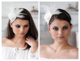 Braut Federn Fascinator Haarreif Creme Birdcage Fascinator Haare Hochzeit Braut