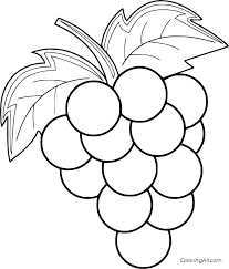 19 Free Printable Grapes Coloring Pages In Vector Format Easy To Print From Any Device And Automati Fruit Coloring Pages Cartoon Coloring Pages Coloring Pages