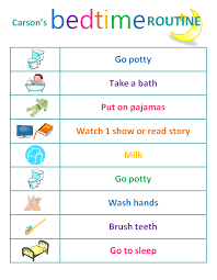 Toddler Bedtime Routine Chart Bedtime Routine Chart