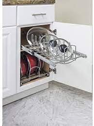 Never find yourself on your hands and knees to get contents from the back of the cabinet again. Amazon Com Hardware Resources Pots And Pan Lid Organizer For 15 Base Cabinet Mplo215 R Home Kitchen
