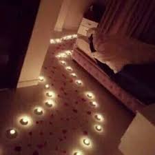 Candlelit Path With Rose Petals Romantic Surprise Surprises For Husband Romantic Bedroom Decor
