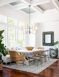 Accent ceiling, mural and stencil. Benjamin Moore White Dove On Walls And Benjamin Moore Platinum Gray On Coffered Ceiling Paint Color Interior Paint Color Ide Dining Room Design Home Decor Home