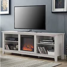 However, it's important to take note of any weight limits that your desired. White Wash Wood 70 Inch Tv Stand Fireplace Space Heater Fastfurnishings Com