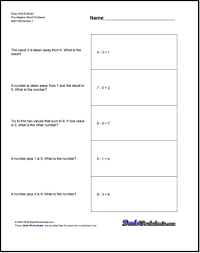 Add And Subtract Pre Algebra Word Problems That Use Standard Math Vocabulary To Describe Relati Word Problem Worksheets Word Problems Inequality Word Problems