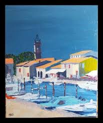 Le Port De Marseillan Herault Comment Peindre Peinture Toile
