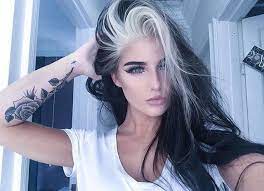 Brown hair is characterized by higher levels of eumelanin and lower levels of pheomelanin. Tag Wiccac And Show Uoyr Style With Us Hair Streaks Blonde Streaks White Streak In Hair