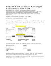 Penggurangan nilai investasi pada perusahaan anak. Contoh Soal Laporan Keuangan Konsolidasi Net Aset Dan Saham Contoh Soal Laporan Keuangan Konsolidasi Net Aset Bagaimana Cara Membuat Laporan Keuangan Course Hero