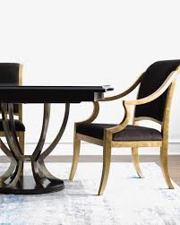 Ambella Coronado Fluted Mirror Side Table Double Pedestal Dining Table Dining Chairs Furniture Dining Chairs