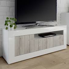 Meuble tv blanc laqué pour regarder sereinement la télévision. Meuble Tv 140 Cm Blanc Laque Meuble Tele Blanc Banc Tv Design